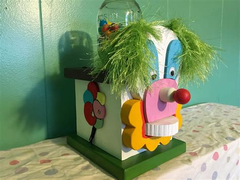 Wooden Clown Gumball Dispenser