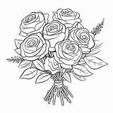 Rose Bouquet Coloring Pages sketch template