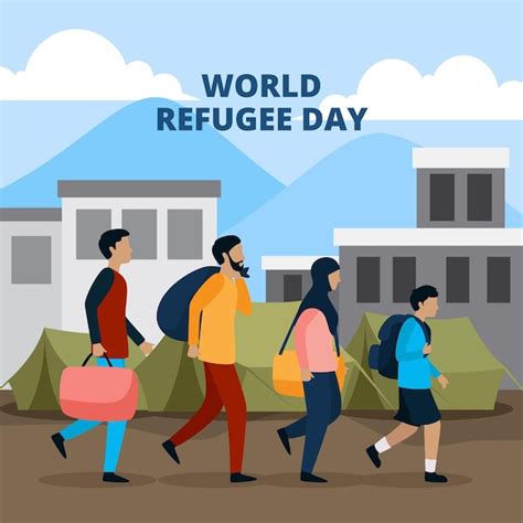 Free Vector | World refugee day illustrated theme
