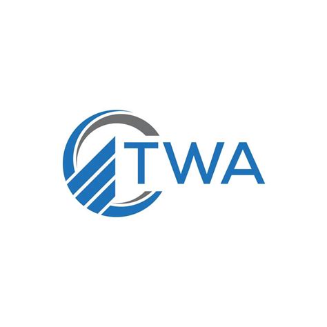 TWA Flat accounting logo design on white background. TWA creative initials Growth graph letter ...