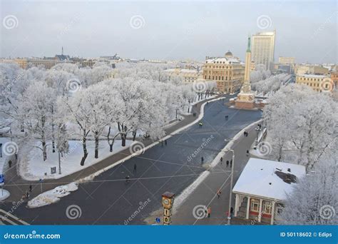 Capital City of Latvia Riga. Editorial Photography - Image of winter ...