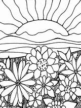 Sunset coloring pages sketch template