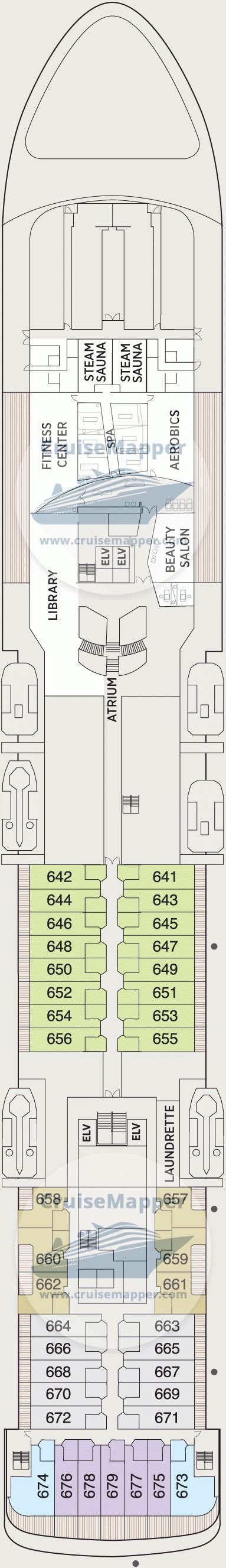 Seven Seas Voyager deck 6 plan | CruiseMapper