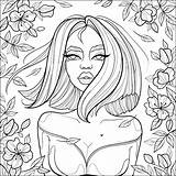 Premium Vector  Lady coloring sketch template