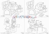 Daily Routine Coloring Pages sketch template
