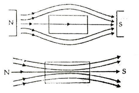 Draw magnetic field lines when (a) (i) diamagnetic ,(ii) paramagnetic