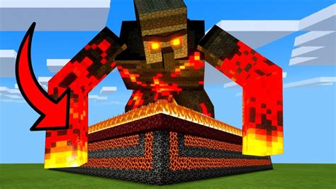 How To Make a GIANT MAGMA GOLEM CAGE in Minecraft PE - YouTube