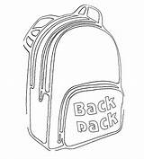 Clipart Outline Backpack School Coloring Pages Kids Supplies Bags  sketch template