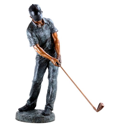 Tall Bronze Sculpture Golfer - Limited - XXL Golf Player Statue ...