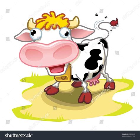 Crazy Cow Stock Vector Illustration 86258098 : Shutterstock