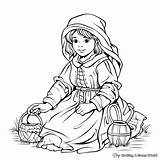 Poor Clipart Peasant Coloring Woman Medieval Pages Clip Servant  sketch template