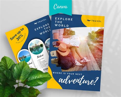 Double-sided Canva Flyer // Travel Flyer Template // Leaflet | Etsy