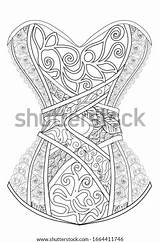 Adult Coloring Book Page Doodle Corset Stock Photo 1664411746  sketch template