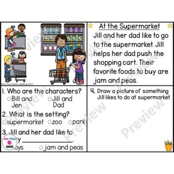 Kindergarten Story Element Worksheets-Set 2 by Mom Plus Teach is Neat