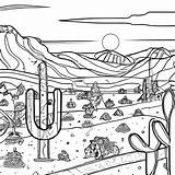 Arizona Desert Coloring Page · Creative Fabrica sketch template