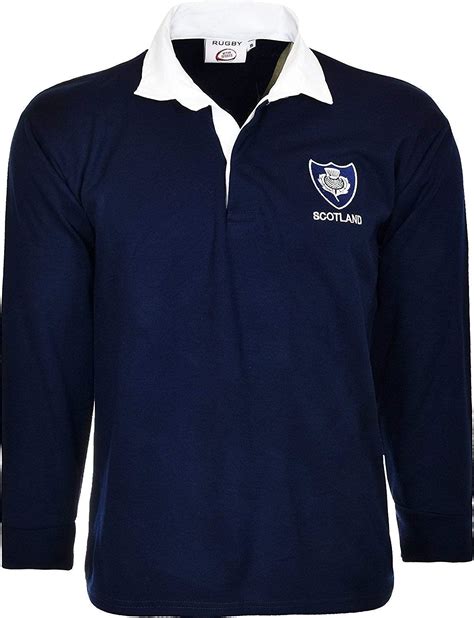 acc Scotland Rugby Shirt Long Sleeved Jersey with Collars Scottish Classic Retro Top Size 2XL ...