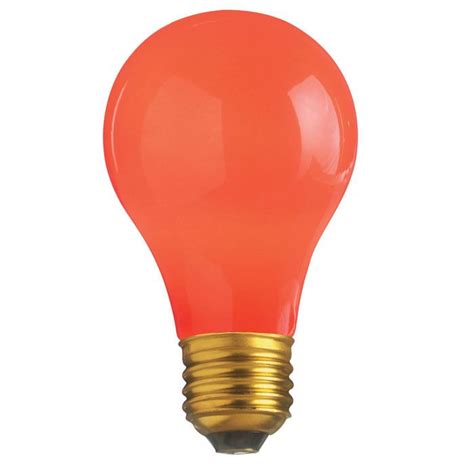 Satco S4984 60W 130V A19 Ceramic Red E26 Base Incandescent light bulb | Colored light bulbs ...