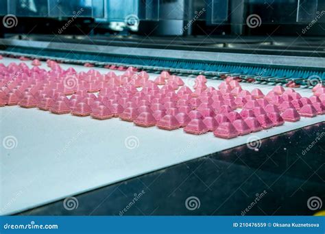 Sweets Factory. Sweets Production Process. Conveyor Belt With Sweets On It Stock Image ...