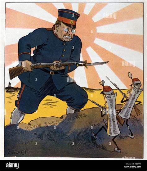 Theodore roosevelt soldiers international relations japanesecartoon ...