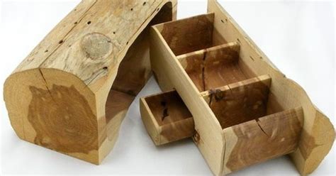 Diy hand made cedar wood log jewelry box keepsake secret cubby | Secret compartment, Logs and Box