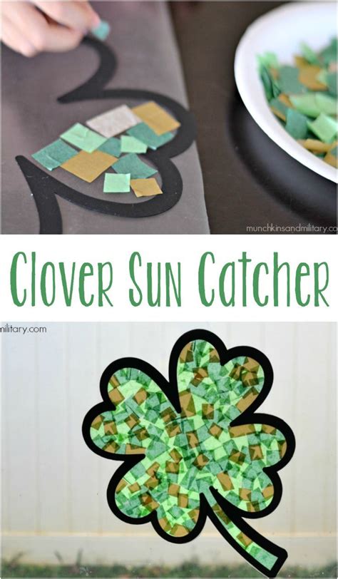 Four Leaf Clover Sun Catcher | St patricks day crafts for kids, St ...