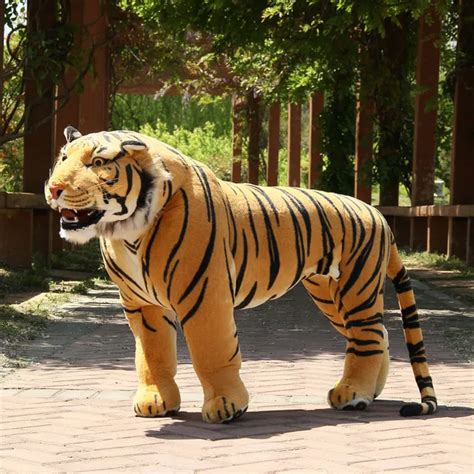 110cm Huge Simulated Forest Animal Tiger Plush Toy 43'' Large Stuffed ...