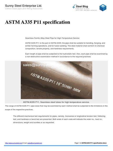 ASTM A335 P11 Specification | PDF | Pipe (Fluid Conveyance) | Heat Treating