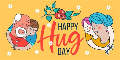 Happy hug day. Vector greeting card, illustration. 6723050 Vector Art ...