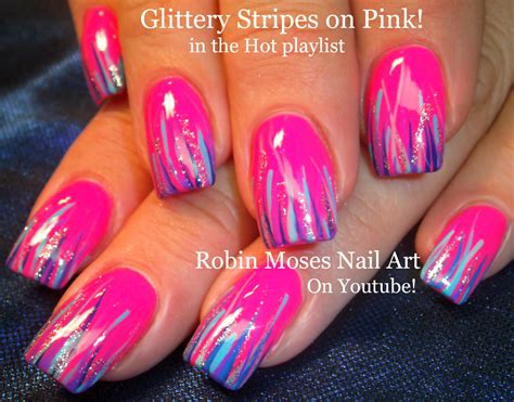 Robin Moses Nail Art: Easy Neon Pink Summer Nails Up and perfect for this summer heat! Have fun ...