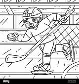 Ice Hockey Player Stick And Puck Coloring Stock Vector Image  sketch template