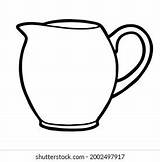 Ceramic Milk Jug Coloring Page Black Stock Vector Royalty Free  sketch template
