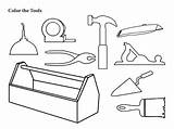 Tools Coloring Pages Preschool Kids sketch template