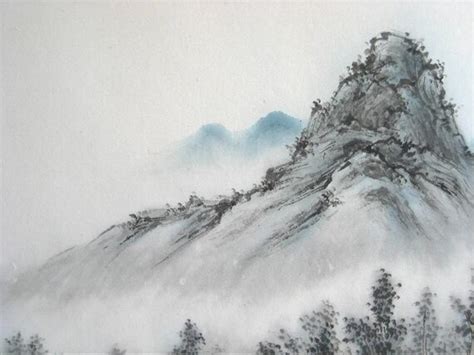 Mountain Landscape Original Large Chinese Brush Painting