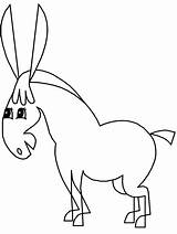 Donkey Color Page  Coloring Home sketch template