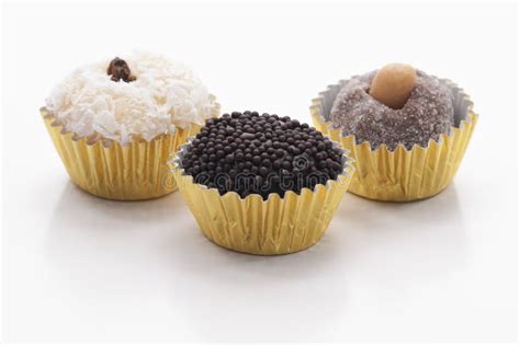 Three Brazilian Sweets - Beijinho, Brigadeiro And Cajuzinho Stock Image - Image: 41107273