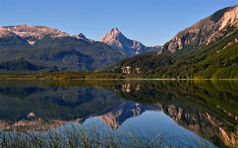 landscape, Nature, Lake, Mountain, Morning, Sunlight, Water, Reflection, Chile, Forest, Summer ...