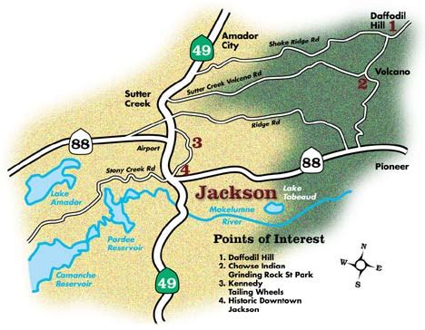 The Map of Jackson, California