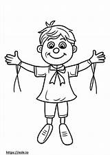 Puppet Coloring Page sketch template