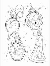 A Witch Making Potion On Halloween Day Coloring Page  Color Luna sketch template