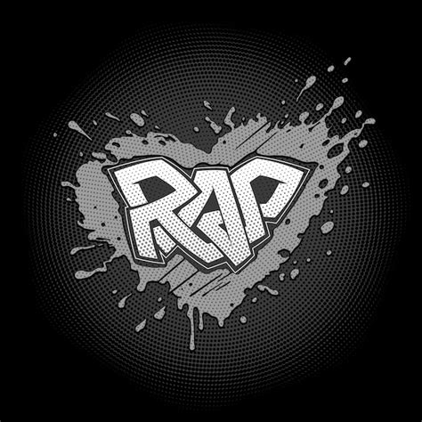 Premium Vector | Rap graffiti. grunge splash in the form of heart. connected letters of single ...