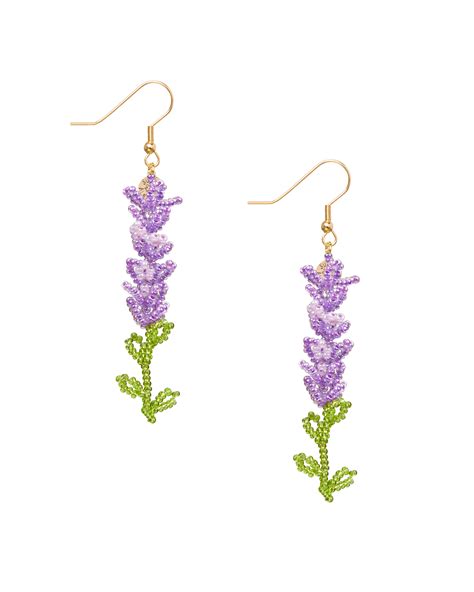 Lavender Earrings | Lavender earrings, Beaded jewelry diy, Beading jewelery