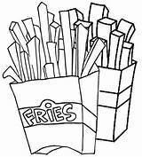 French Fries Coloring Page sketch template