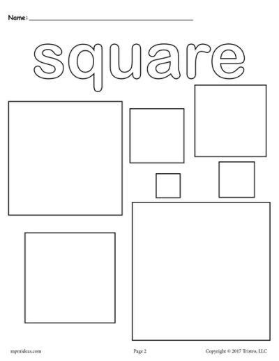 square coloring page - Yahoo Search Results in 2020 | Shape coloring pages, Preschool coloring ...