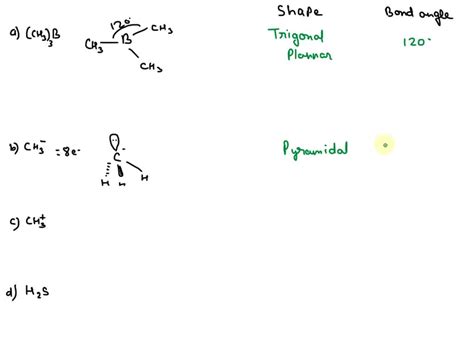 SOLVED: 3. Give the shape, bond angle, and sketch. a. (CH3)3B b. CH3 ...