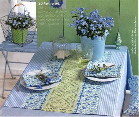 Irina: Table cloth with crochet detail.