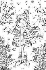 Cute winter For coloring sketch template