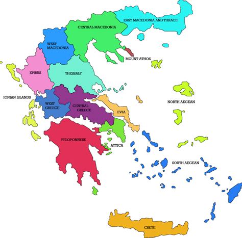 Regions Of Greece Map