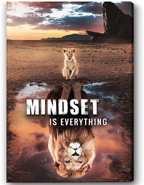 Mindset Is Everything Lion Canvas Motivational Quote Lion | Etsy