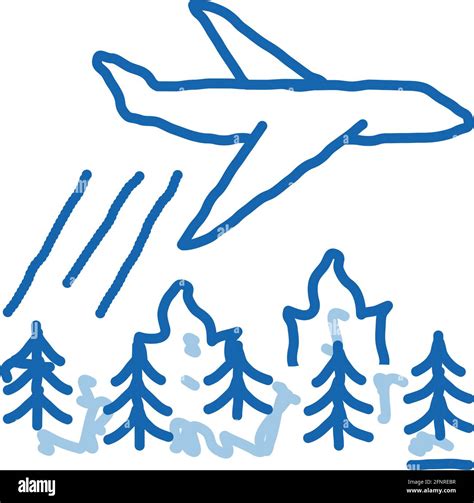 airplane forest fire extinguishing doodle icon hand drawn illustration Stock Vector Image & Art ...