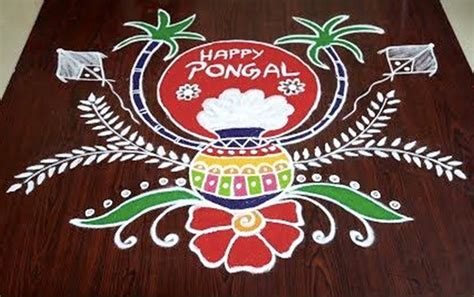 15 Beautiful & Colorful Pot Kolam & Rangoli Designs Ideas For Pongal 2020 - IFORHER